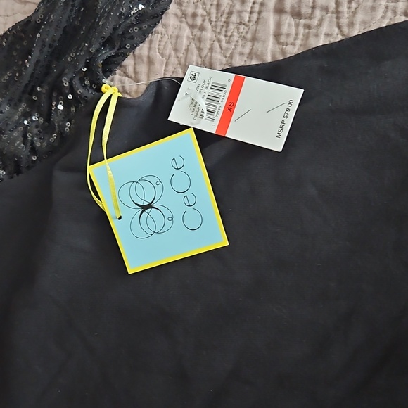 Cece,NWT,Sequin Long Sleeve Mock Neck Sweater,XS - Picture 5 of 11